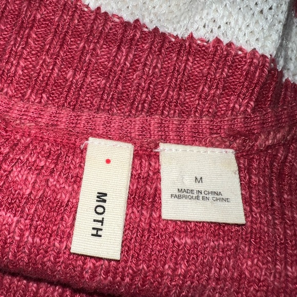 Anthropologie Moth Nuru Red Striped, Ribbed Midi Tank Sweater M - Picture 3 of 5